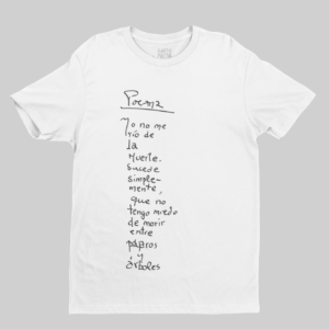 Heraud – Poema Yo no me rio de la muerte- polo blanco YO NO ME RÍO DE LA MUERTE UNISEX TEE