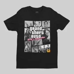 GTA BLK TEE GRAND THEFT AUTO: 50-60's DEGENERATION BLKKK UNISEX TEE